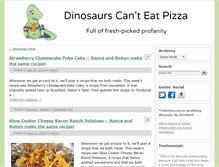 Tablet Screenshot of dinosaurscanteatpizza.com